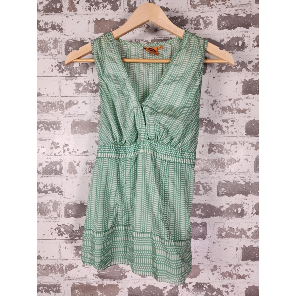 Tory Burch Sleeveless Tank Top Blouse‎ Size 2 Green Sleeveless V Neck Summer